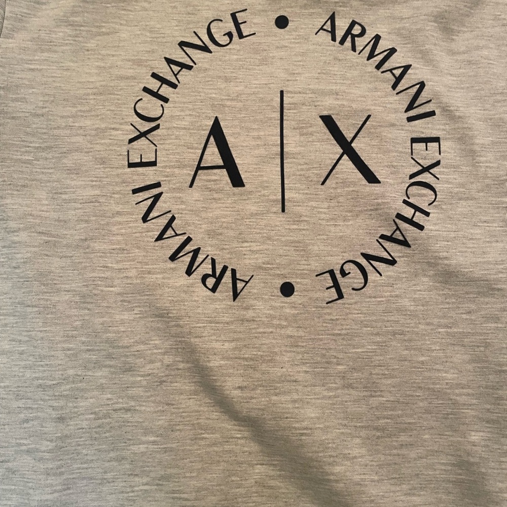 Armani Exchange Heather Gray Logo Tee